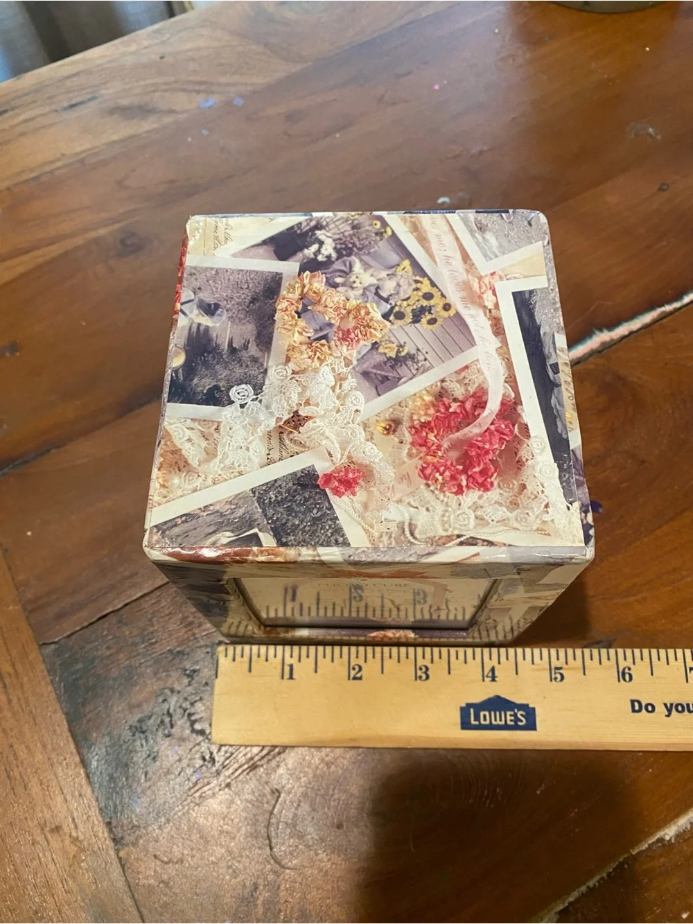 Present Company Photo Cube Frame in Cream and Brown